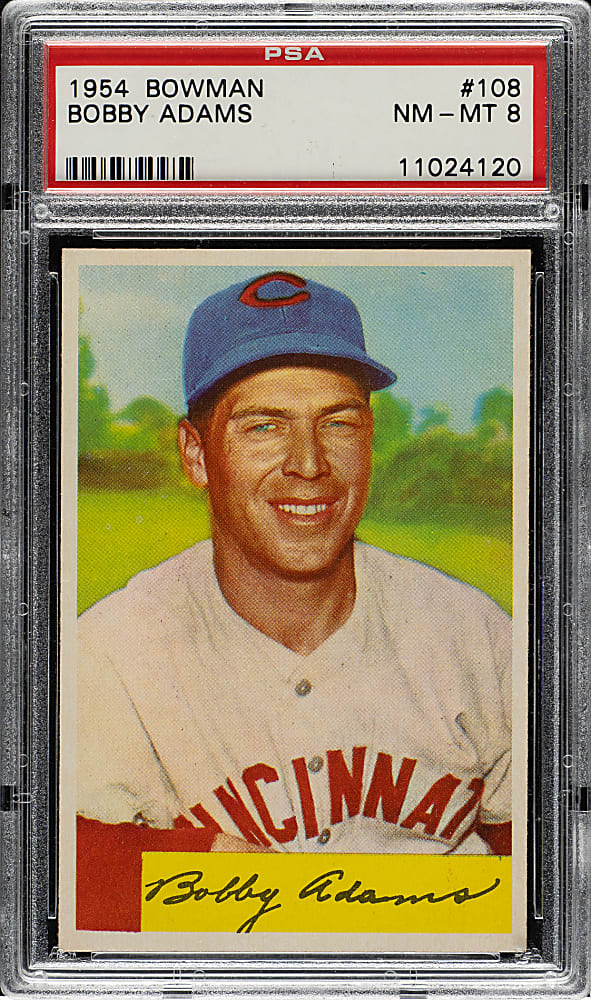 1954 Bowman #108 Bobby Adams PSA NM-MT 8