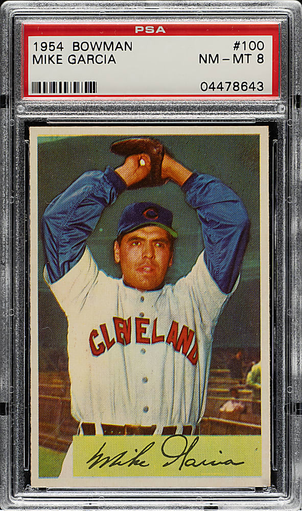 1954 Bowman #100 Mike Garcia PSA NM-MT 8