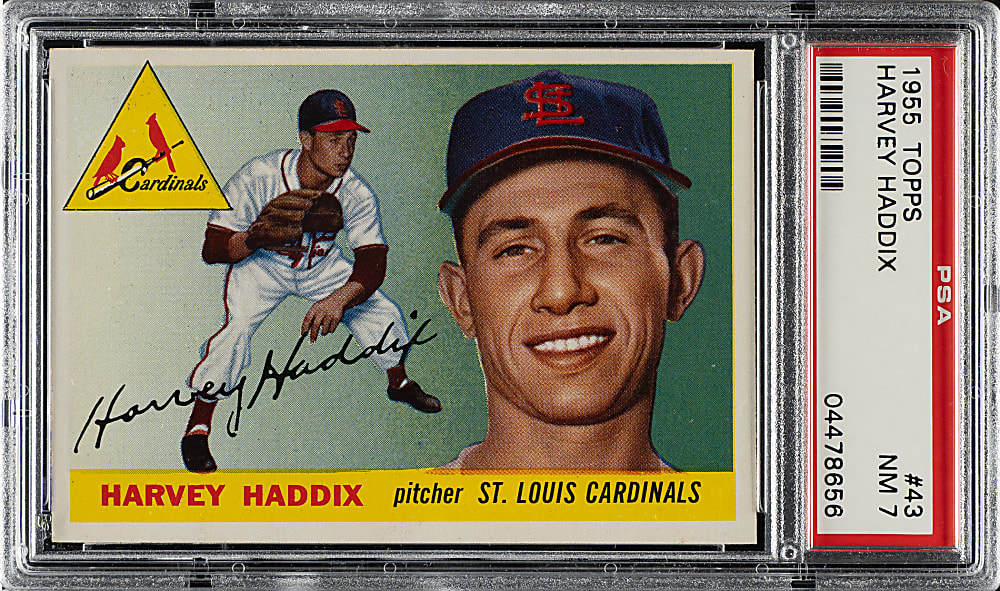 1955 Topps #43 Harvey Haddix PSA NM 7