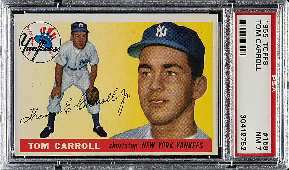 1955 Topps #158 Tom Carroll PSA NM 7