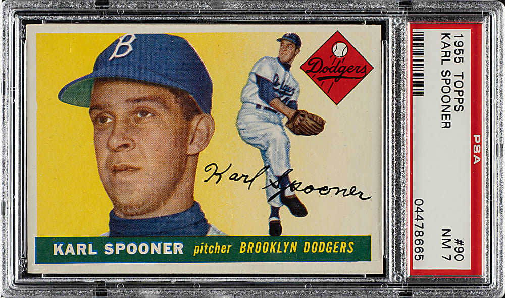 1955 Topps #90 Karl Spooner PSA NM 7
