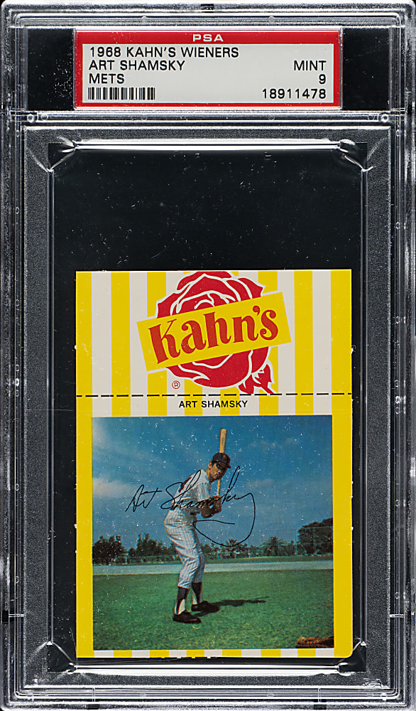 1968 Kahn's Wieners Art Shamsky PSA MINT 9