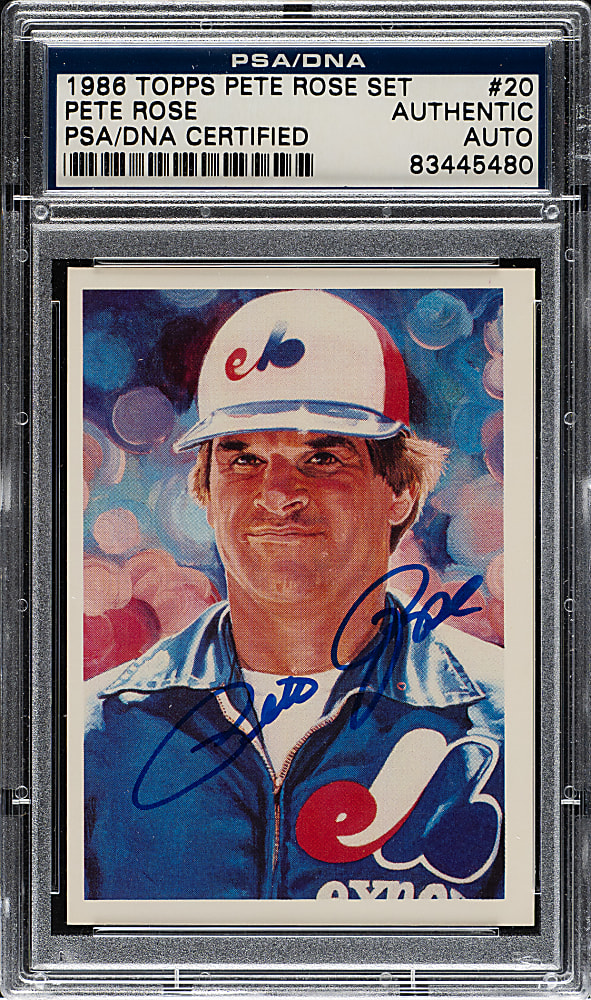 Signed 1986 Topps Pete Rose Set #20 Pete Rose - PSA/DNA