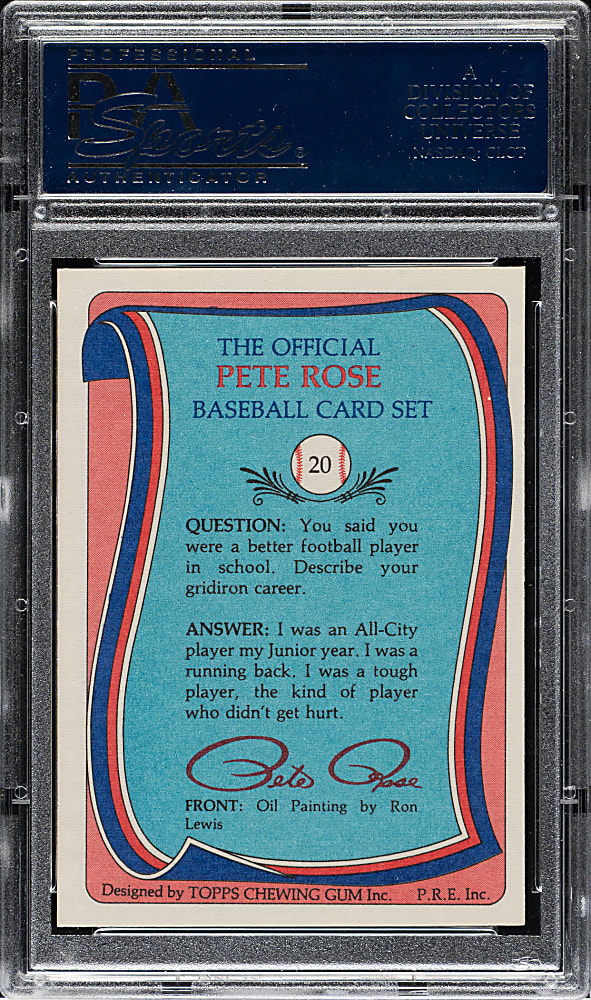 Signed 1986 Topps Pete Rose Set #20 Pete Rose - PSA/DNA