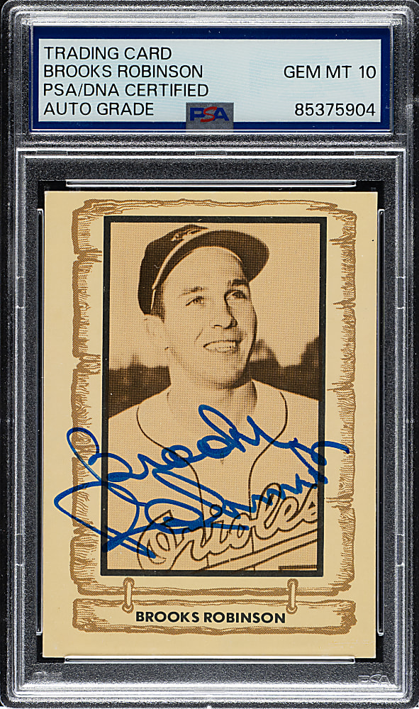 Signed 1981 Cramer Baseball Legends Series 2 #54 Brooks Robinson PSA/DNA GEM MINT 10