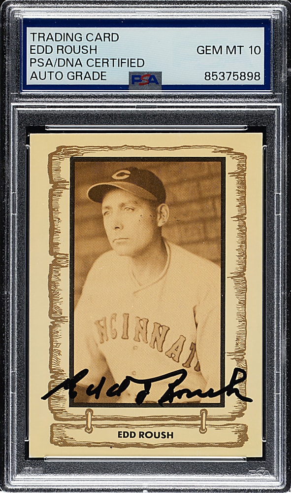Signed 1981 Cramer Baseball Legends Series 3 #70 Edd Roush PSA/DNA GEM MINT 10