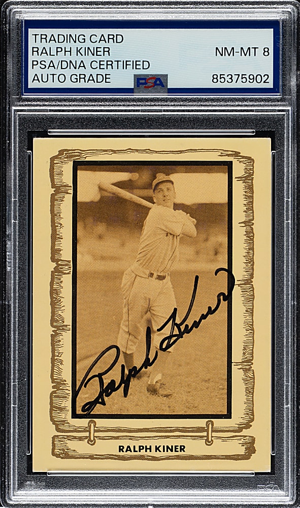 Signed 1981 Cramer Baseball Legends Series 3 #81 Ralph Kiner PSA/DNA NM-MT 8