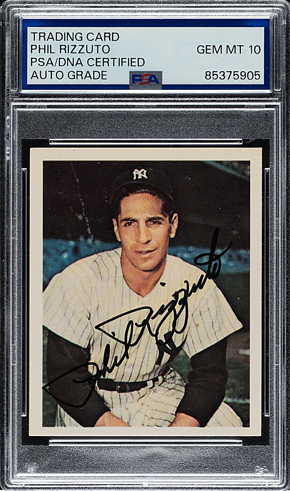 Signed 1982 G.S. Gallery All-Time Greats #10 Phil Rizzuto PSA/DNA GEM MINT 10