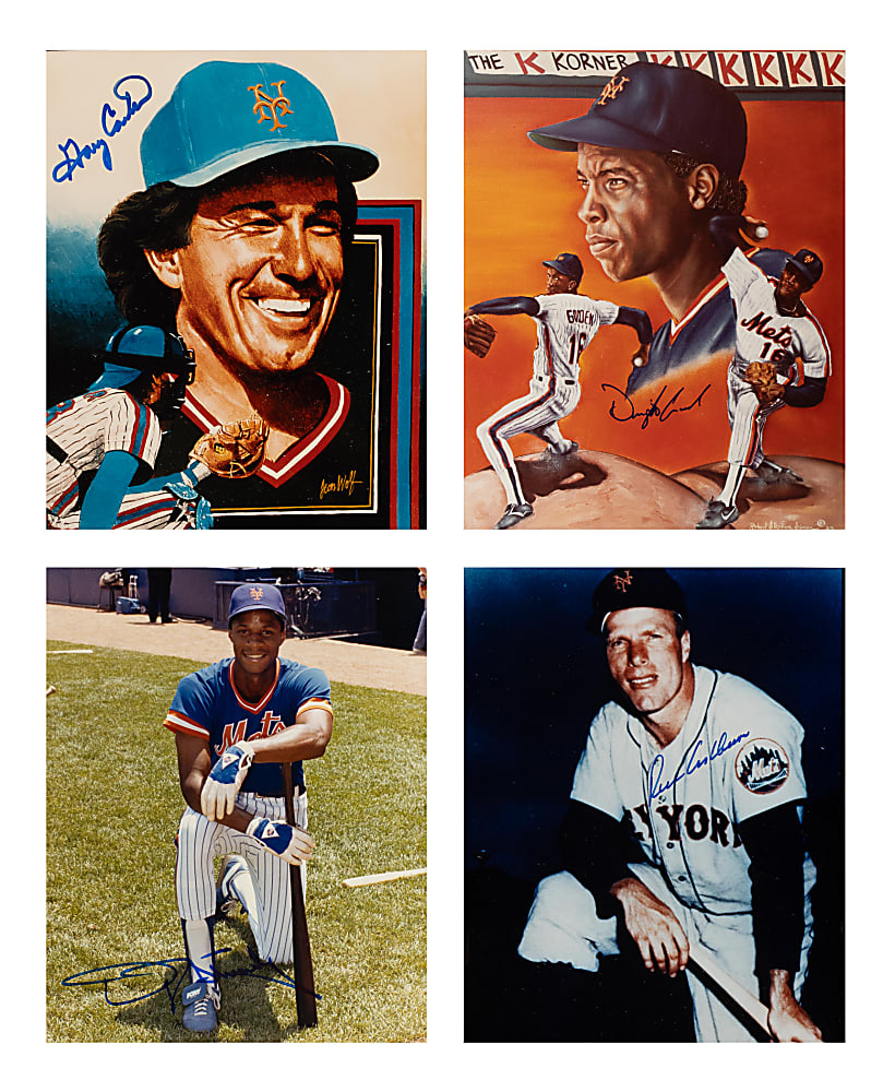 1960s to 1980s New York Mets Signed Photograph Collection (91) Including Ashburn, Berra, Carter, Gooden, and Strawberry
