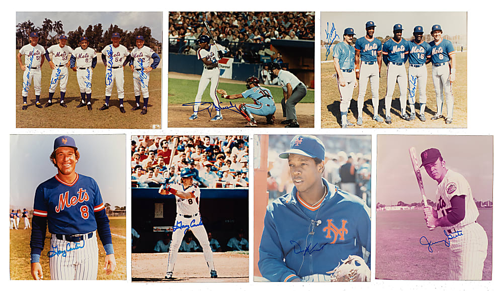 1960s to 1980s New York Mets Signed Photograph Collection (91) Including Ashburn, Berra, Carter, Gooden, and Strawberry