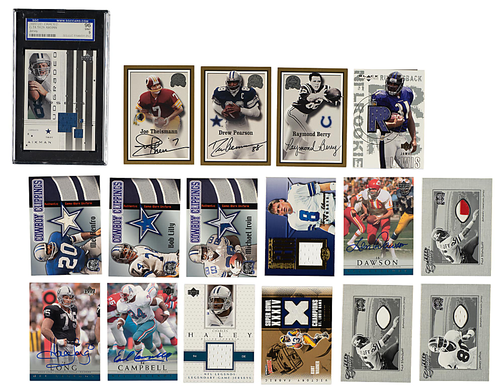 2000 Fleer and Upper Deck Football Hall of Famers and Stars Autograph and Relic Collection (20) Including Joe Namath