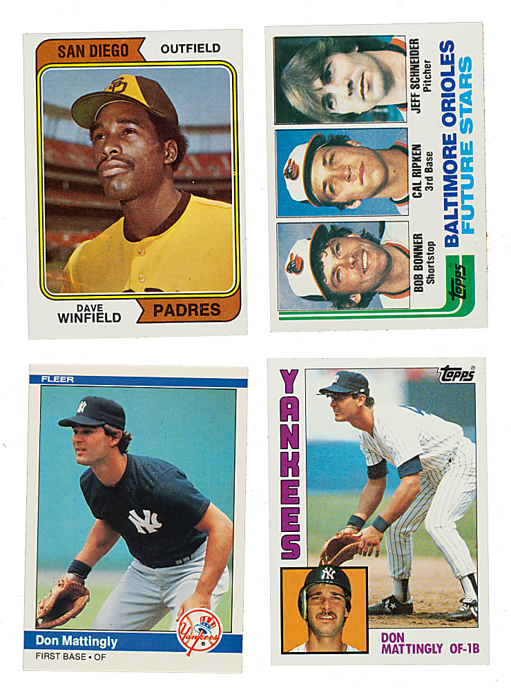 1974 to 1985 Topps and Fleer Baseball and Basketball Collection (10) Including Michael Jordan, Hank Aaron, and Cal Ripken Jr. Rookie