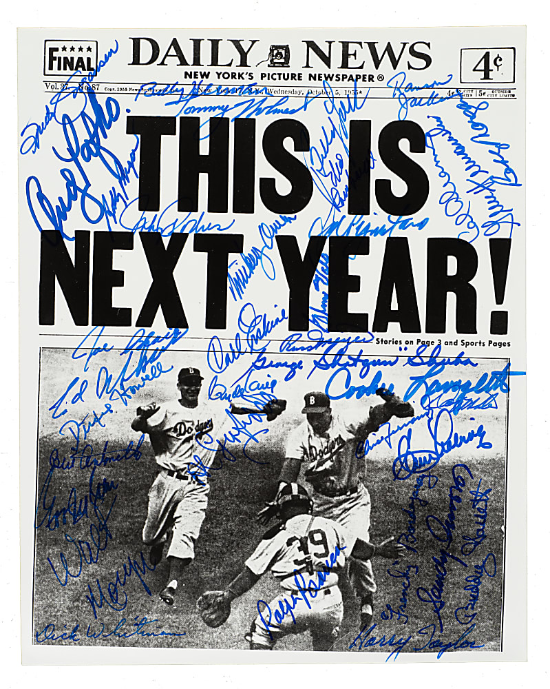 Brooklyn Dodgers Multi-Signed "Daily News" Photograph Including 30+ Players