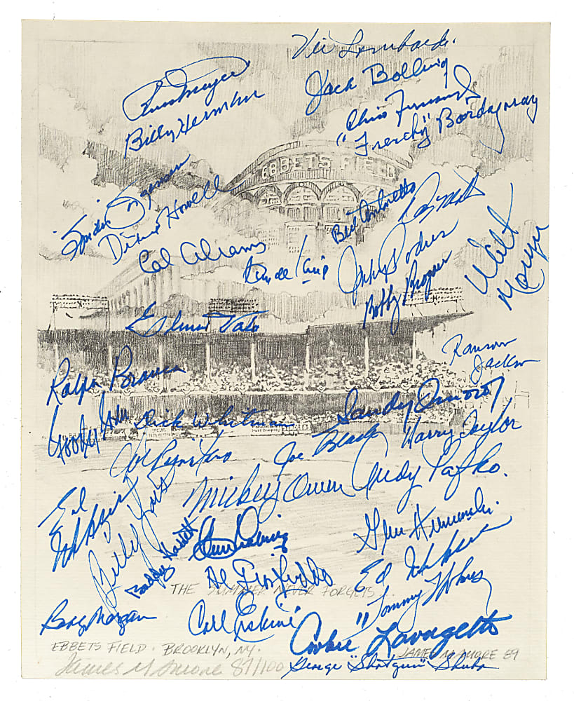 Brooklyn Dodgers Multi-Signed "Ebbets Field" Limited-Edition Print by James Amore