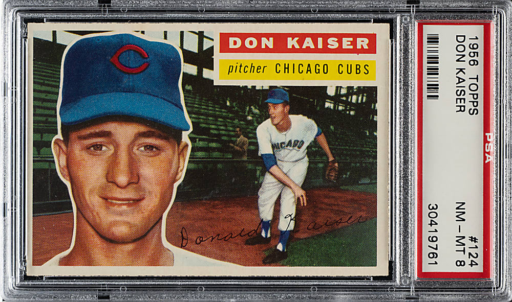 1956 Topps #124 Don Kaiser Gray Back PSA NM-MT 8
