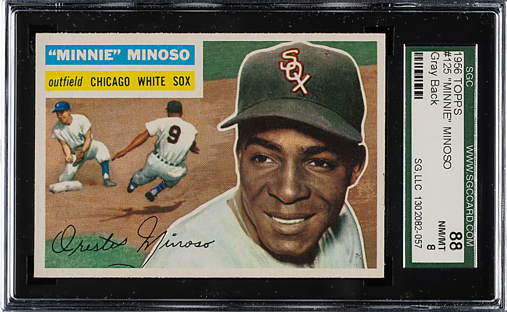 1956 Topps #125 Minnie Minoso Gray Back SGC NM/MT 88