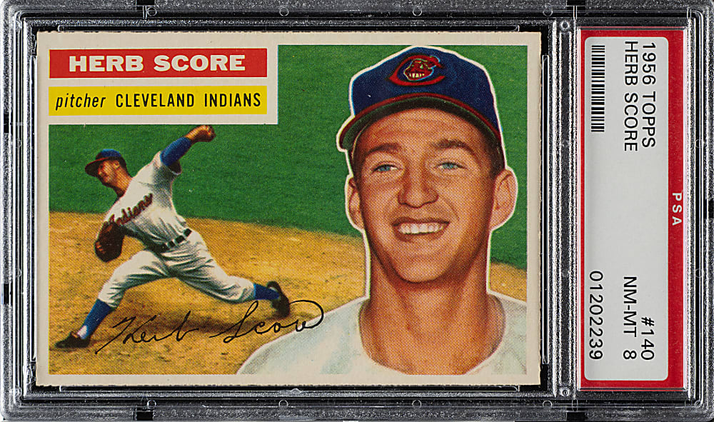 1956 Topps #140 Herb Score Gray Back PSA NM-MT 8