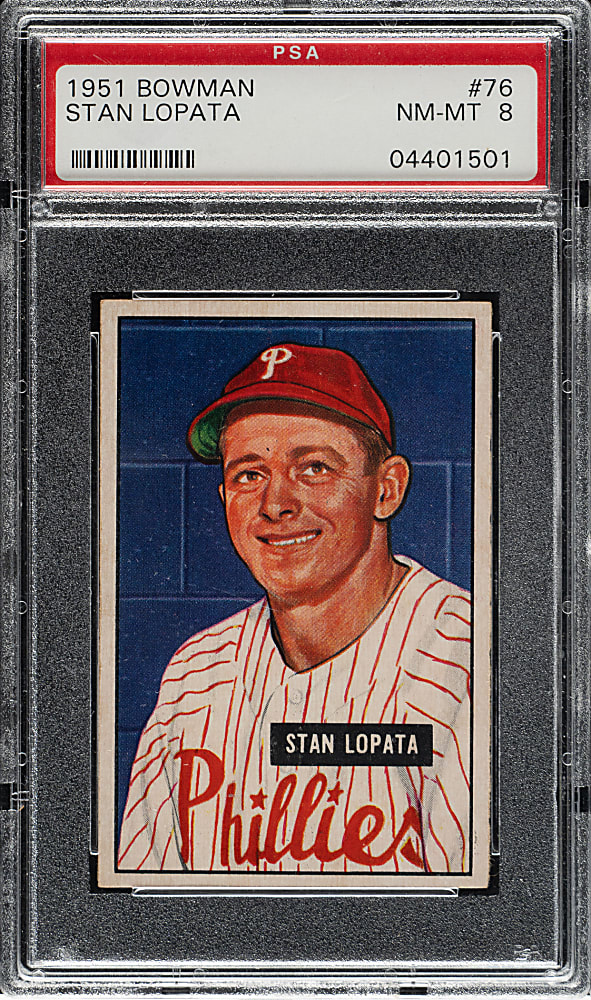 1951 Bowman #76 Stan Lopata PSA NM-MT 8