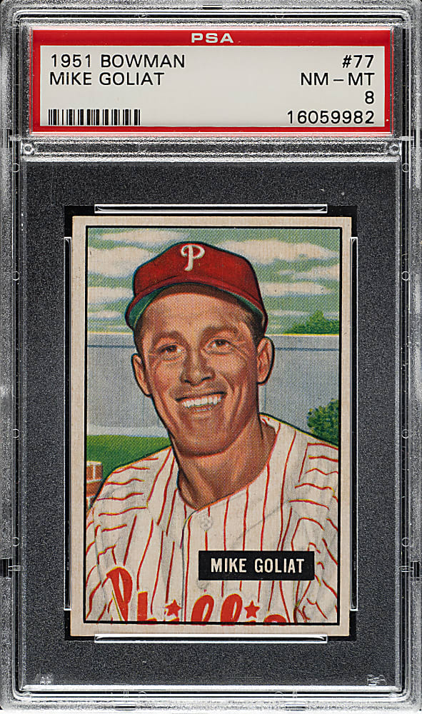 1951 Bowman #77 Mike Goliat PSA NM-MT 8