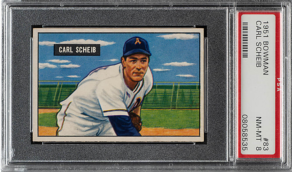 1951 Bowman #83 Carl Scheib PSA NM-MT 8