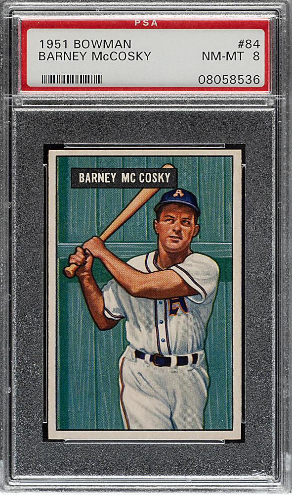 1951 Bowman #84 Barney McCosky PSA NM-MT 8