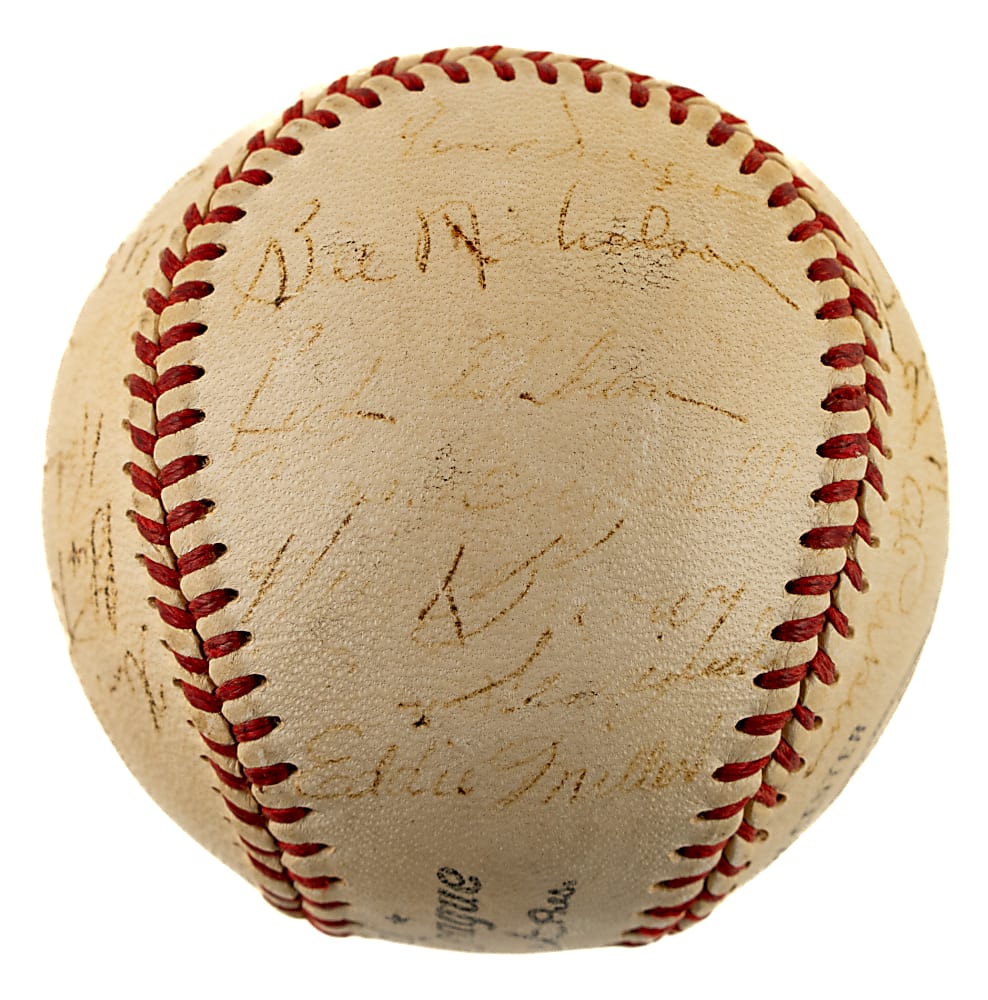 1949 Philadelphia Phillies Team-Signed Baseball with Robin Roberts and Richie Ashburn