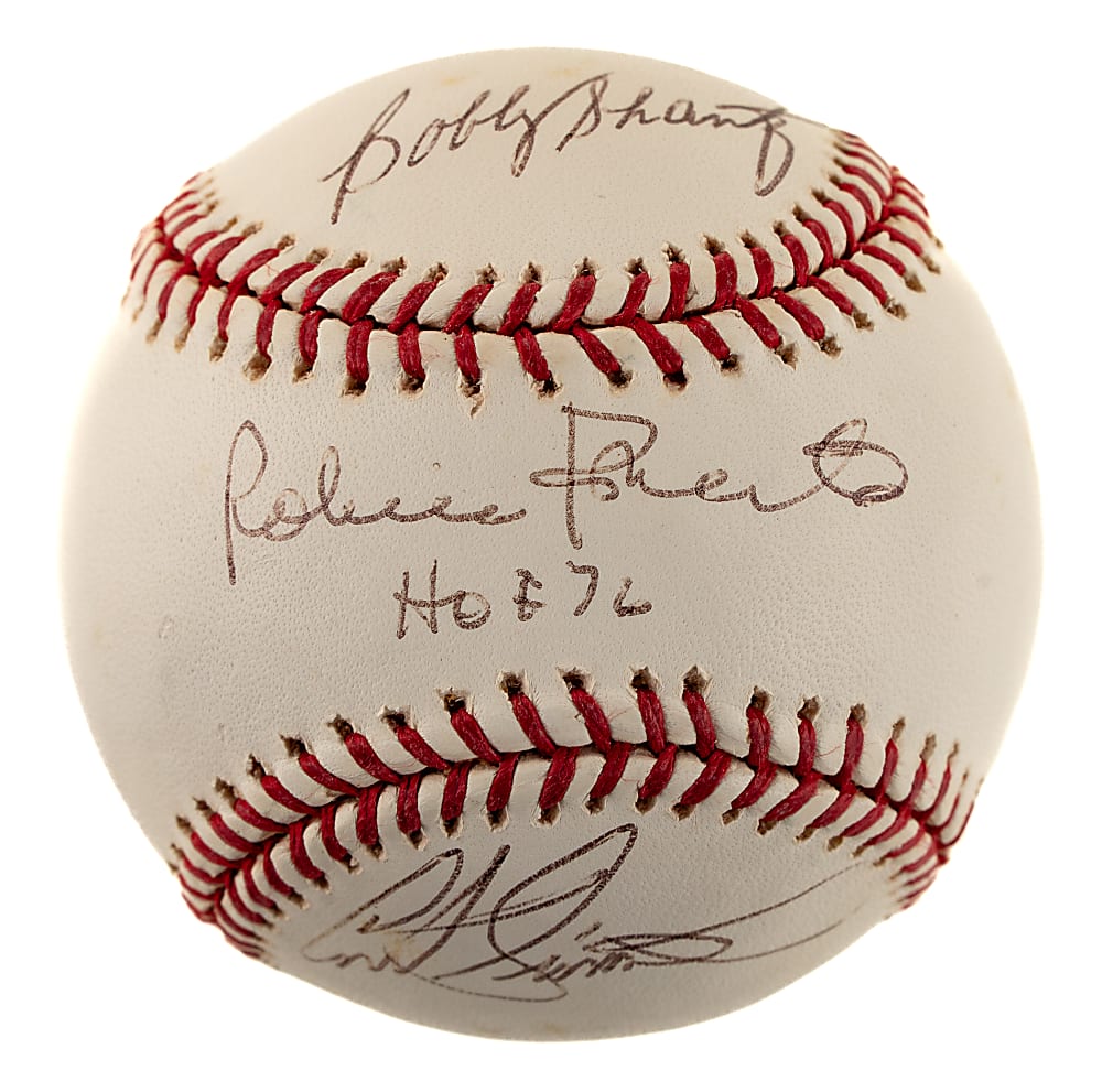 Robin Roberts, Bobby Shantz, and Curt Simmons Multi-Signed Baseball