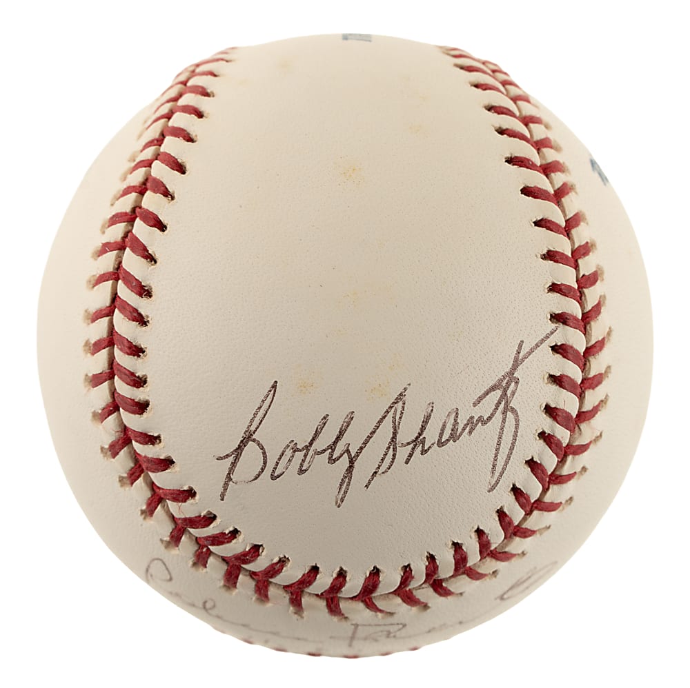 Robin Roberts, Bobby Shantz, and Curt Simmons Multi-Signed Baseball