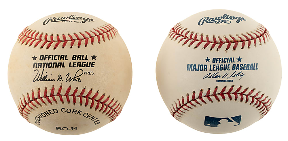 Steve Carlton and Eddie Mathews Single-Signed Baseball Pair