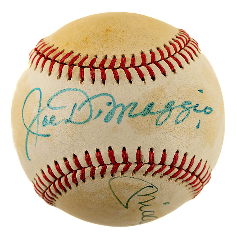 Mickey Mantle and Joe DiMaggio Dual-Signed Baseball - JSA