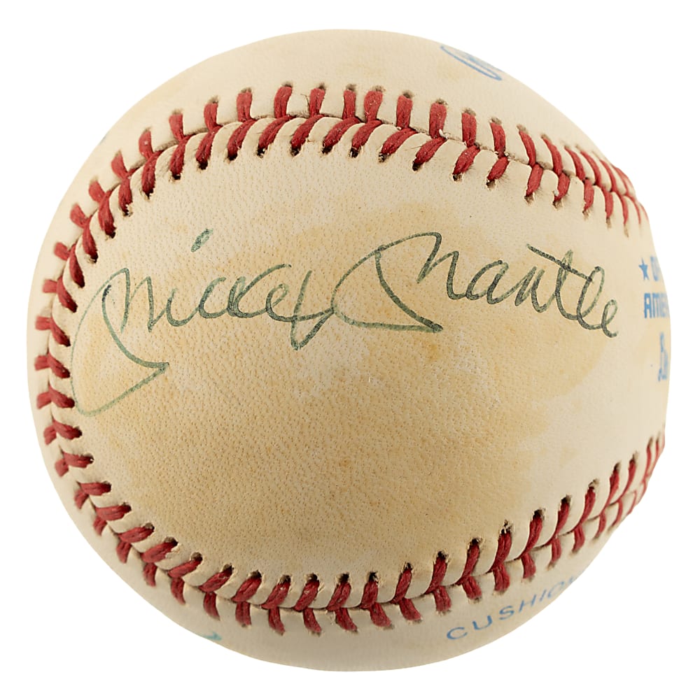 Mickey Mantle and Joe DiMaggio Dual-Signed Baseball - JSA