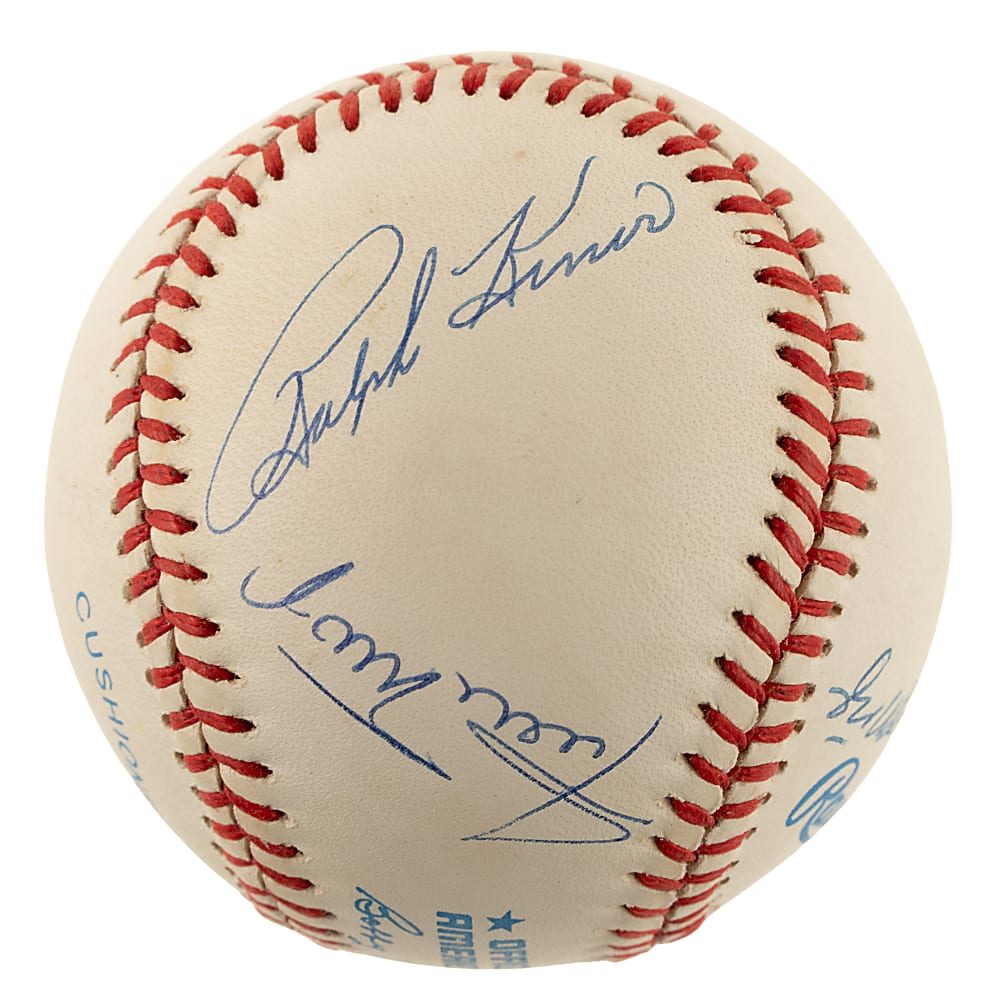 Hall of Fame and Star Multi-Signed Baseball with Mickey Mantle and Willie Mays - JSA