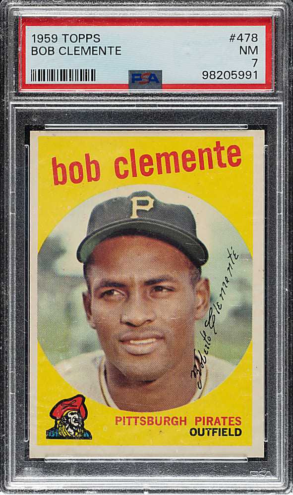 1959 Topps #478 Roberto Clemente PSA NM 7