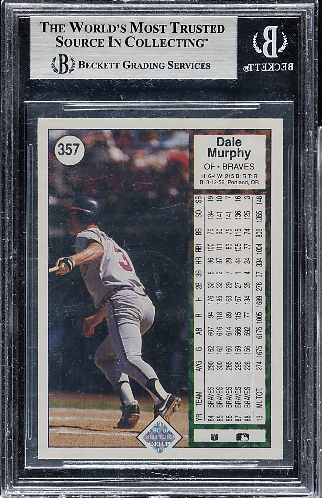 1989 Upper Deck #357 Dale Murphy Reverse Negative BGS NM+ 7.5