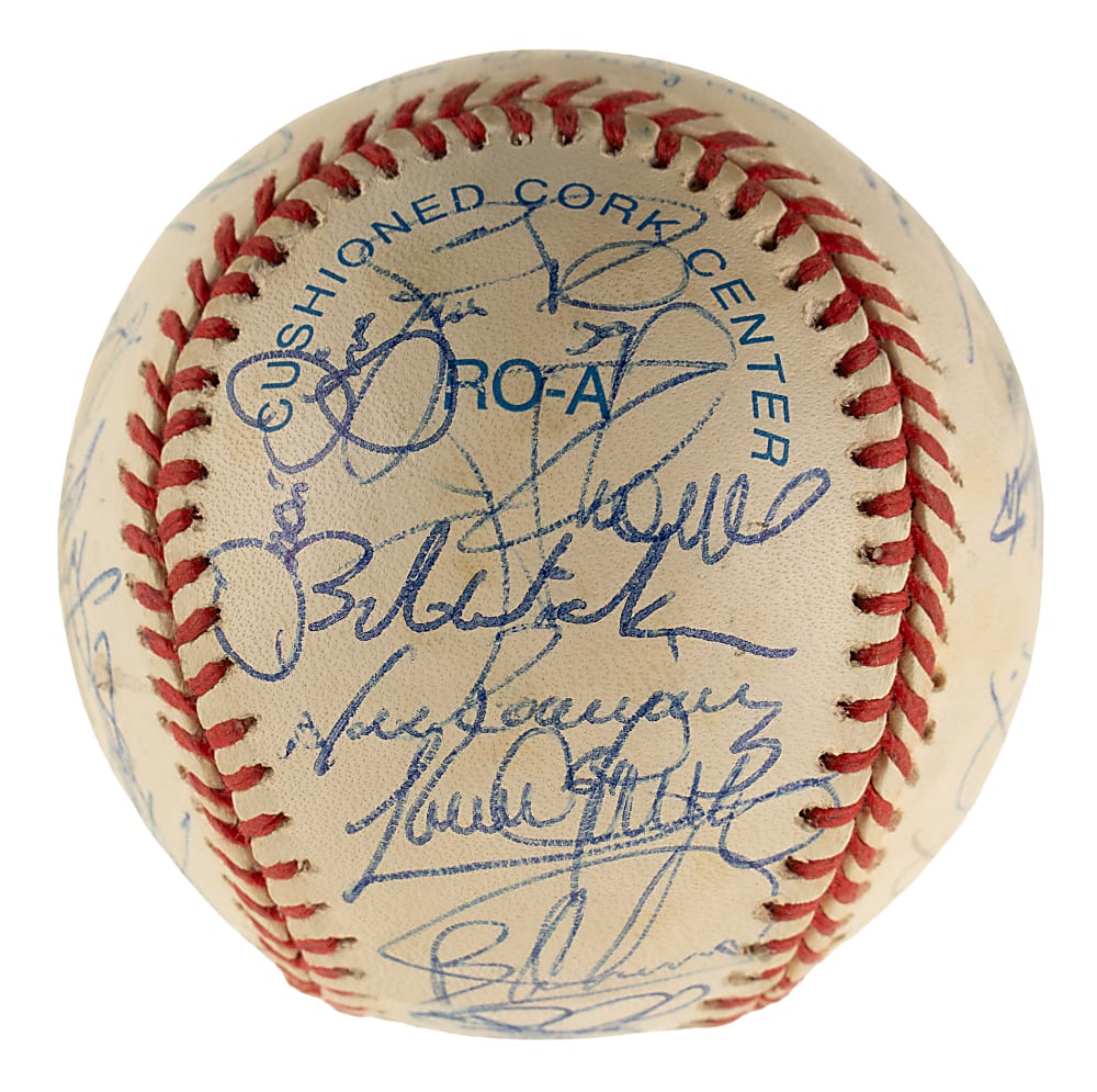1999 Cleveland Indians Team-Signed Baseball with Jim Thome, Bartolo Colon, and Manny Ramirez