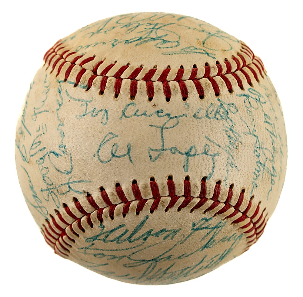 1957 Chicago White Sox Team-Signed Baseball with Larry Doby, Minnie Minoso, and Nellie Fox - JSA