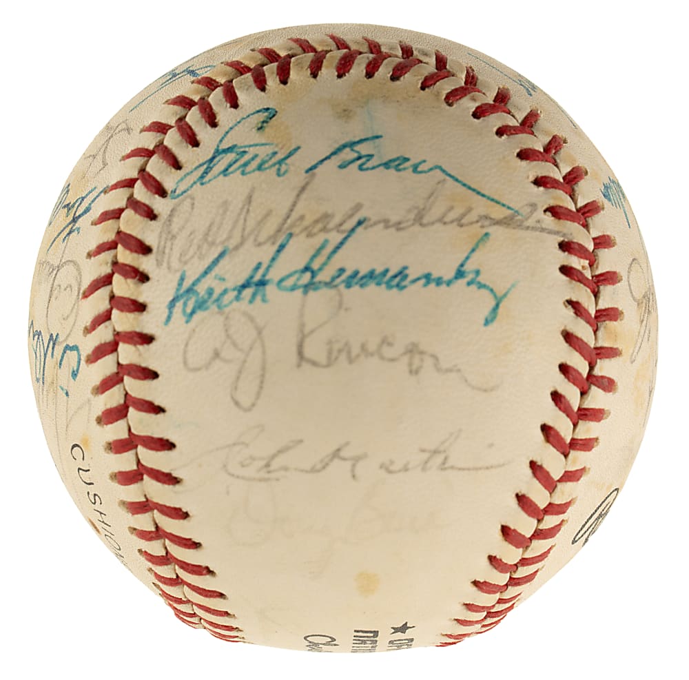1982 St. Louis Cardinals World Champions Team-Signed Baseball with Ozzie Smith, Jim Kaat, and Bruce Sutter