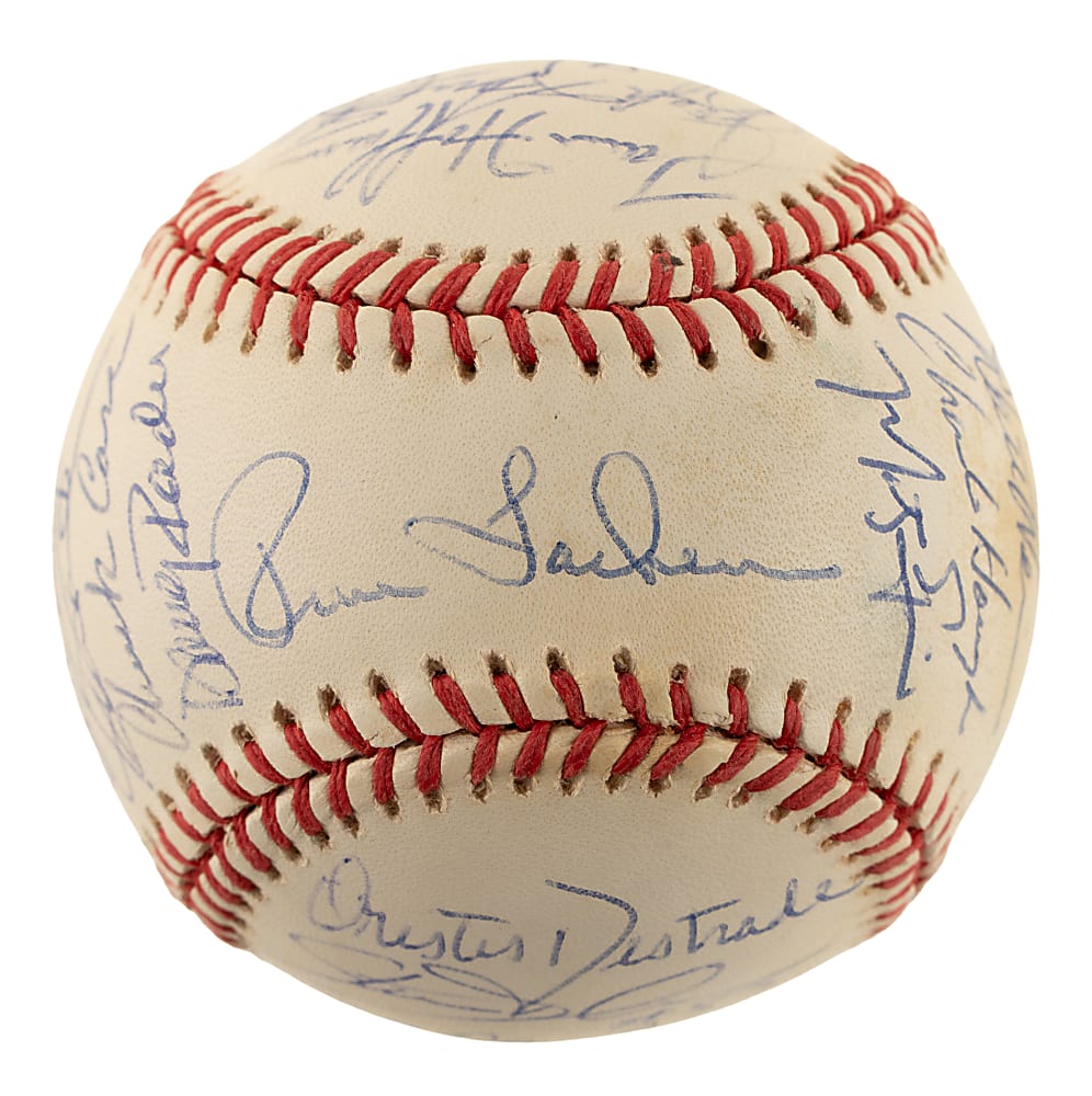 1993 Florida Marlins Inaugural Season Team-Signed Baseball with Trevor Hoffman