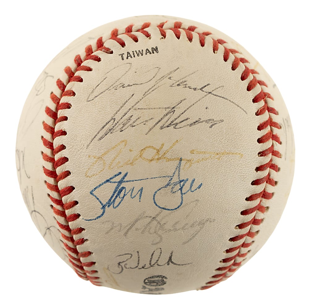 1989 Oakland Athletics World Champions Team-Signed Baseball with Rickey Henderson