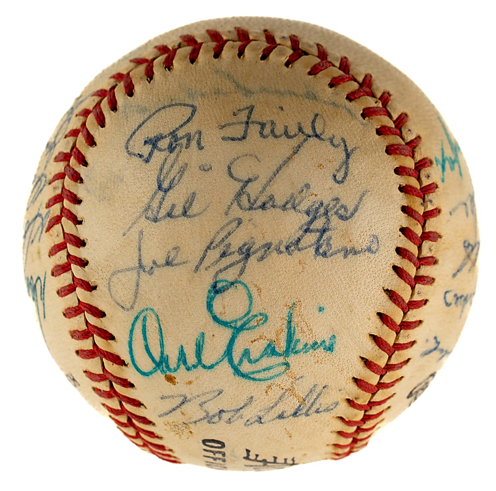 1959 Los Angeles Dodgers World Champions Team-Signed Baseball with Koufax, Drysdale, Hodges, and Reese - JSA