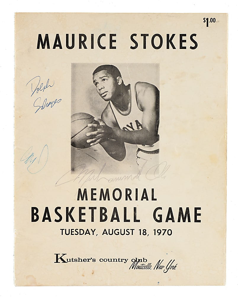1970 Muhammad Ali Signed Memorial Basketball Game Program - JSA