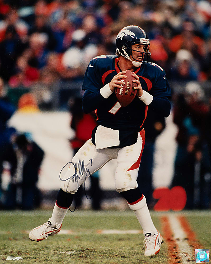 Football Signed Photographs and First-Day Cover Collection (8) Including Sayers, Montana, and Elway