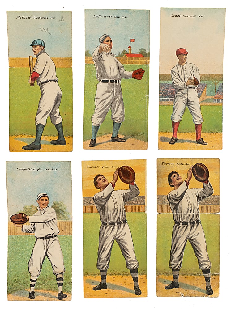 1911 T201 Mecca Double Folders Collection (10) Including Mordecai Brown, Chief Bender, and Eddie Cicotte