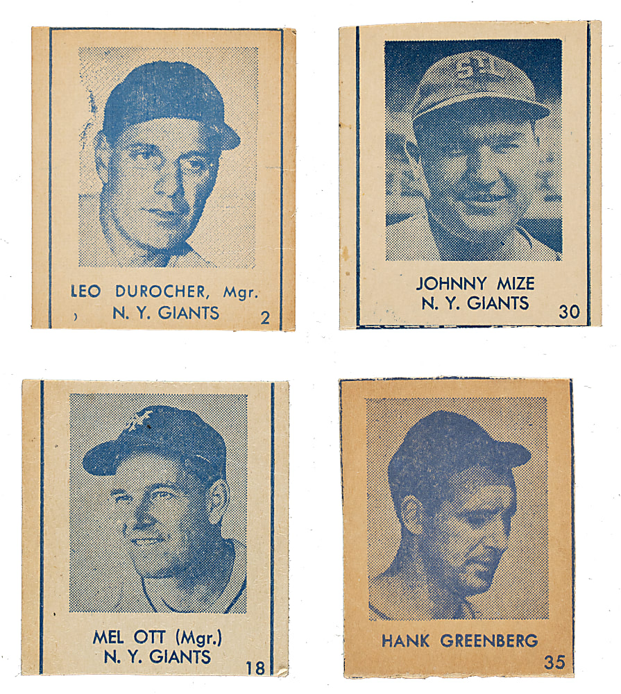1948 R346 Blue Tint Collection (17) Including Mel Ott, Hank Greenberg, and Leo Durocher