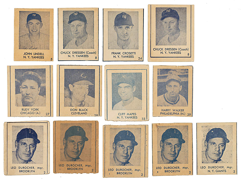 1948 R346 Blue Tint Collection (17) Including Mel Ott, Hank Greenberg, and Leo Durocher