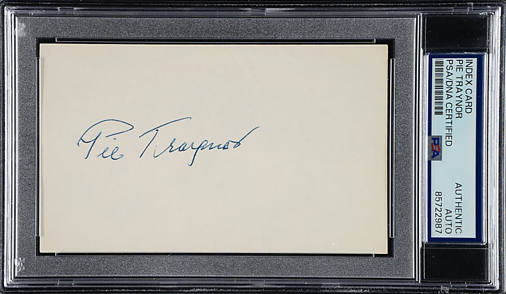 Pie Traynor Signed Index Card - PSA/DNA