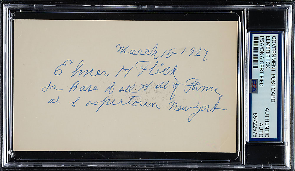 1967 Elmer Flick Signed Government Postcard - PSA/DNA