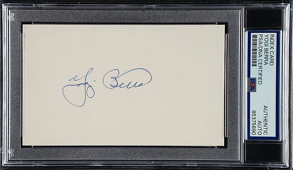 Yogi Berra Signed Index Card - PSA/DNA