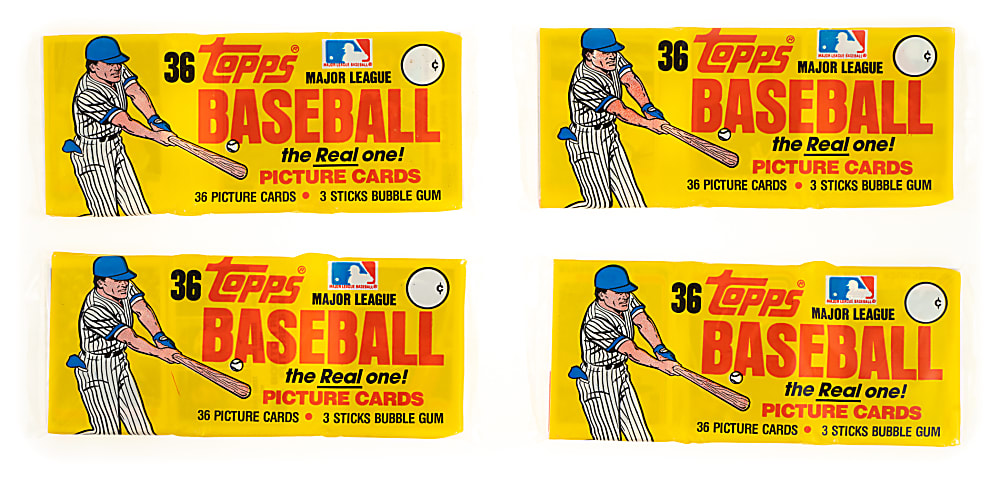 1982 Topps Unopened Grocery Rack Pack Collection (4)