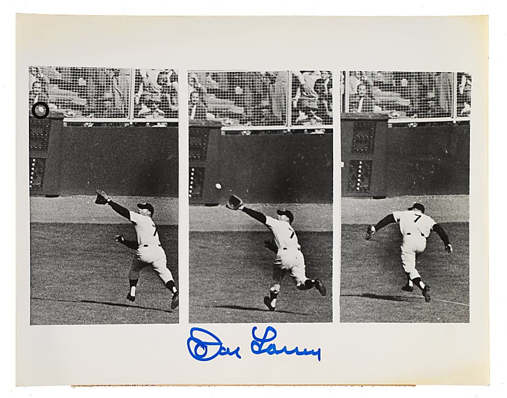 1956 Mickey Mantle United Press Associations Composite Photograph - PSA/DNA & JSA - Signed by Don Larsen